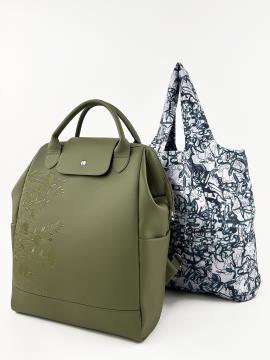 Фото товара: яскравий дует - рюкзак та шопер 250311 оливковий. Фото - 1.