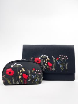 Фото товара: комлект (сумка та косметичка) n26106 чорний. Фото - 1.