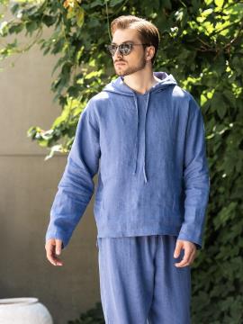 Фото товара: лляне чоловіче худі джинс. Фото - 1.